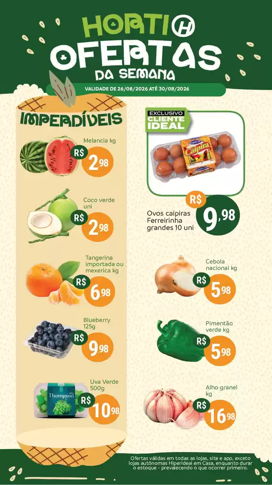 Catálogo Hiperideal Supermercados | Ampla seleção de ofertas | 2026-08-26T00:00:00.000Z - 2026-08-30T00:00:00.000Z