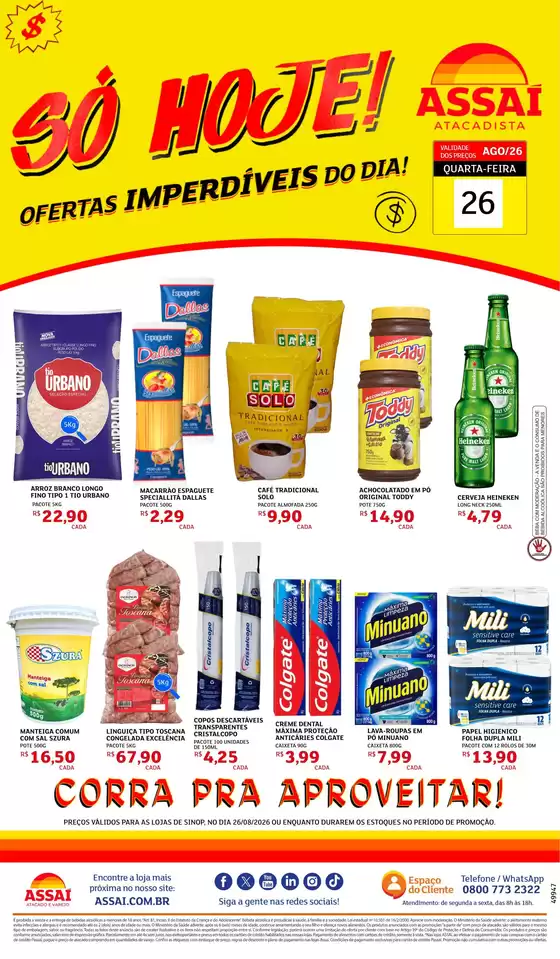 Catálogo Assaí Atacadista | Encarte Assaí Atacadista 49947-977 | 2026-08-26T00:00:00.000Z - 2026-08-26T00:00:00.000Z