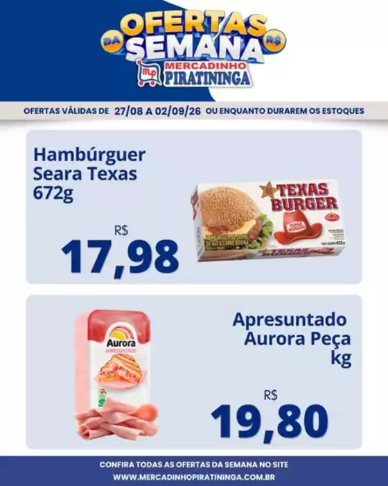 Catálogo Mercadinho Piratininga | Ofertas | 2026-08-28T00:00:00.000Z - 2026-09-02T00:00:00.000Z