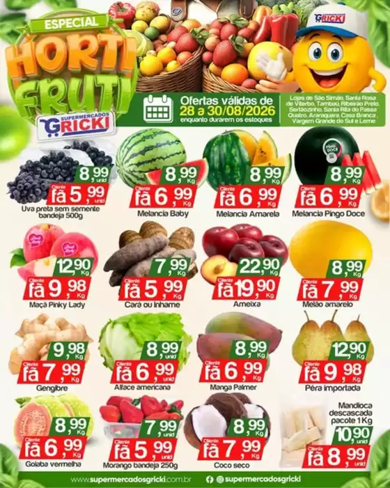 Catálogo Supermercados Gricki | Hortifruti | 2026-08-28T00:00:00.000Z - 2026-08-30T00:00:00.000Z