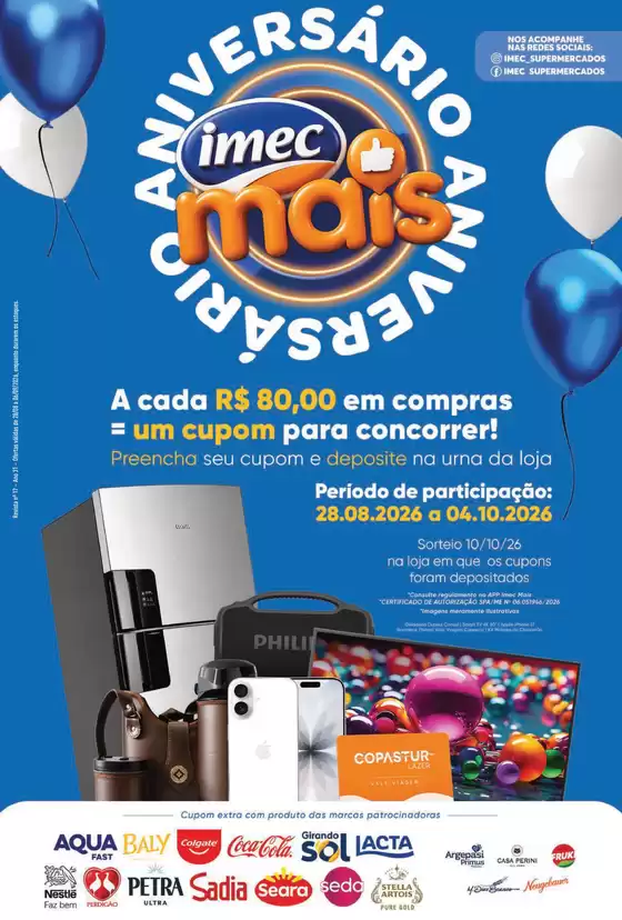 Catálogo Imec Supermercados | BAIXA 16625 Revista Imec Aniversario I 2808 a 06092026 | 2026-08-28T00:00:00.000Z - 2026-08-30T00:00:00.000Z