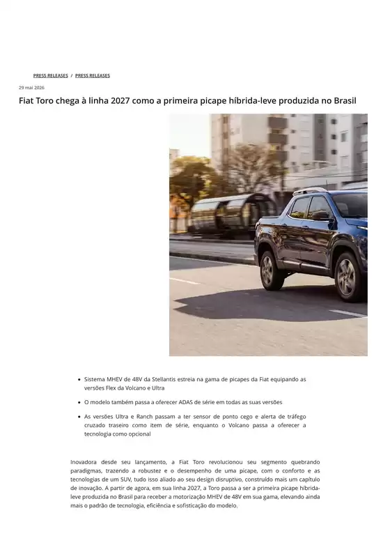 Catálogo Fiat | Fiat Toro | 2026-08-31T00:00:00.000Z - 2027-06-30T00:00:00.000Z