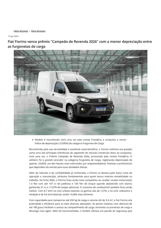 Catálogo Fiat | Fiat Fiorino | 2026-08-31T00:00:00.000Z - 2026-12-31T00:00:00.000Z