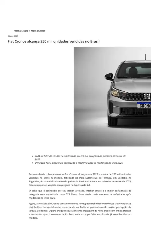 Catálogo Fiat | Fiat Cronos | 2026-08-31T00:00:00.000Z - 2026-12-31T00:00:00.000Z