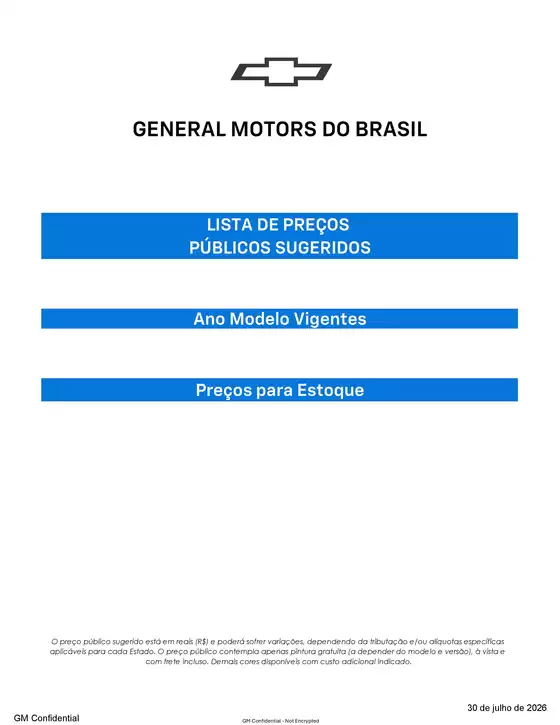 Catálogo Chevrolet | GENERAL MOTORS DO BRASIL | 2026-08-31T00:00:00.000Z - 2026-11-30T00:00:00.000Z