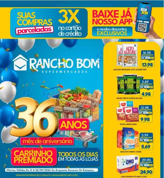 Catálogo Rancho Bom Supermercados | Grandes descontos em produtos selecionados | 2026-08-31T00:00:00.000Z - 2026-09-06T00:00:00.000Z