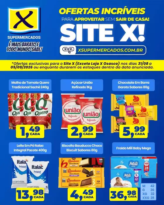 Catálogo X Supermercados | Encarte X Supermercados | 2026-08-31T00:00:00.000Z - 2026-09-05T00:00:00.000Z