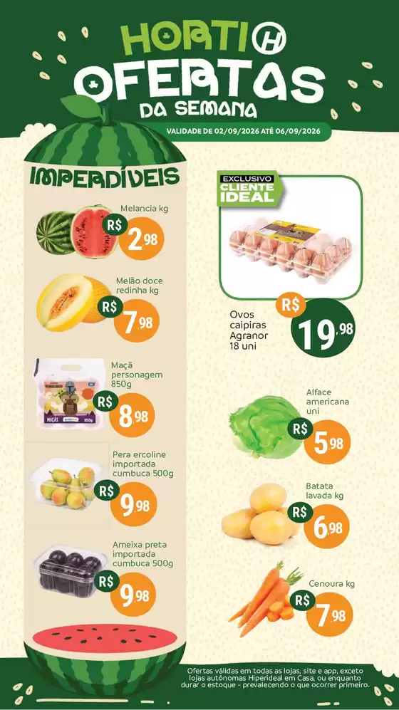 Catálogo Hiperideal Supermercados | Grandes descontos em produtos selecionados | 2026-09-02T00:00:00.000Z - 2026-09-06T00:00:00.000Z