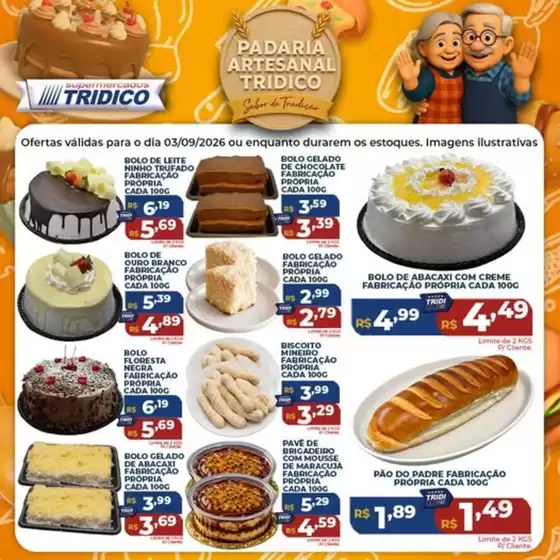 Catálogo Supermercados Tridico | Ofertas Padaria | 2026-09-03T00:00:00.000Z - 2026-09-03T00:00:00.000Z