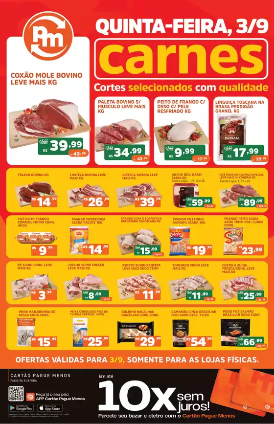 Catálogo Supermercados Pague Menos | Ofertas pague menos carnes 3 set compressed | 2026-09-03T00:00:00.000Z - 2026-09-03T00:00:00.000Z