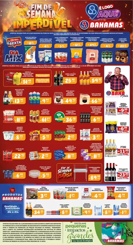 Catálogo Bahamas Supermercados |  Fim de semana imperdível | 2026-09-04T00:00:00.000Z - 2026-09-06T00:00:00.000Z