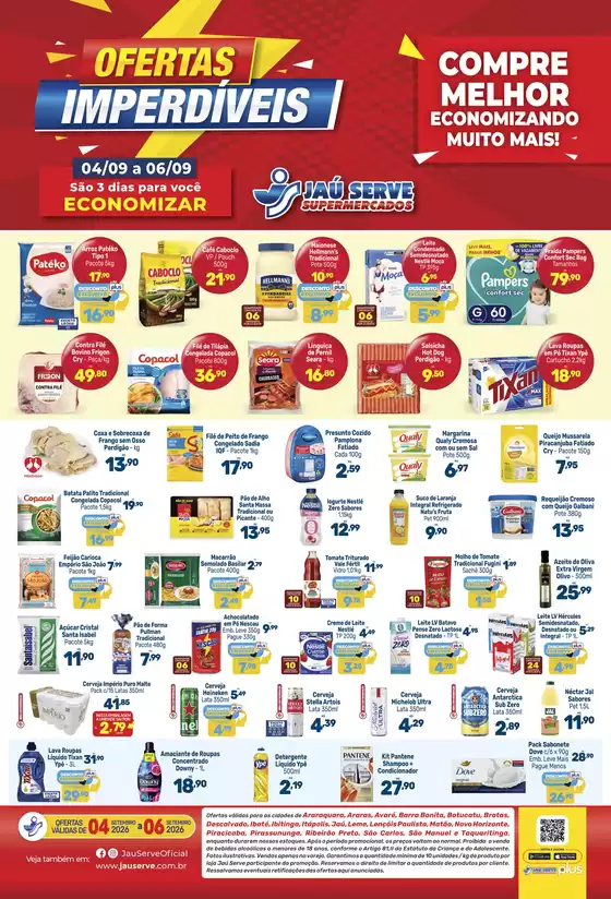 Catálogo Supermercados Jaù Serve | Ofertas imperdíveis | 2026-09-04T00:00:00.000Z - 2026-09-06T00:00:00.000Z