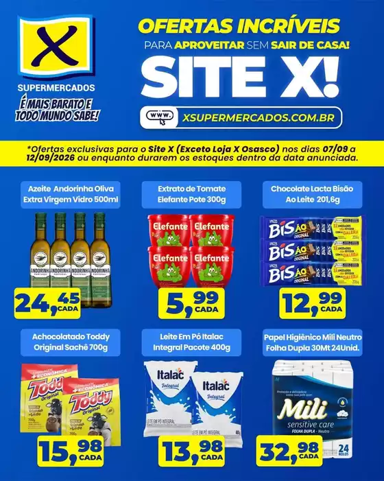 Catálogo X Supermercados | Encarte X Supermercados | 2026-09-07T00:00:00.000Z - 2026-09-12T00:00:00.000Z
