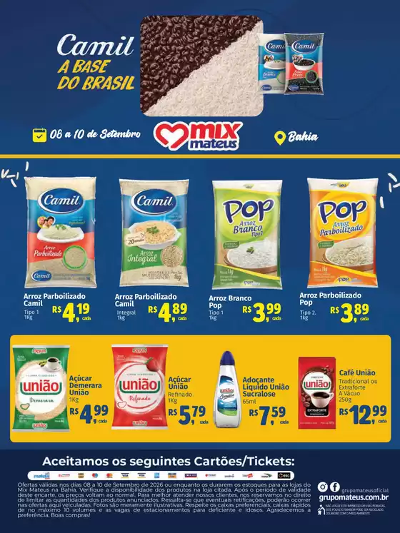 Catálogo Supermercados Mateus | Camil | 2026-09-08T00:00:00.000Z - 2026-09-10T00:00:00.000Z