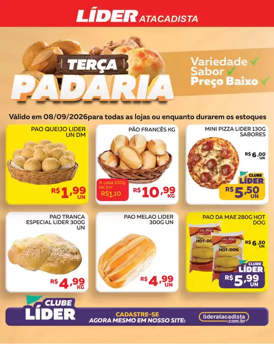 Catálogo Líder Atacadista | Cópia encarte terça da padariaemercercearia | 2026-09-08T00:00:00.000Z - 2026-09-08T00:00:00.000Z