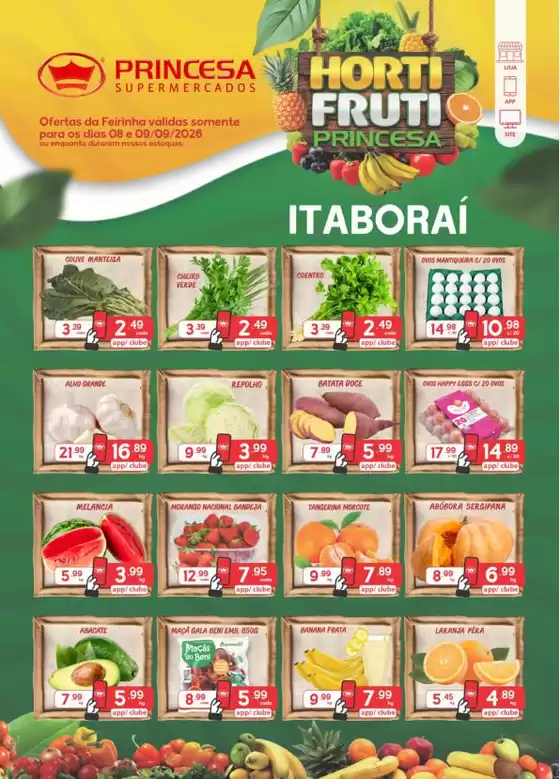 Catálogo Princesa Supermercados | Feirinha Itaborai - 08 a 09/09 | 2026-09-08T00:00:00.000Z - 2026-09-10T00:00:00.000Z