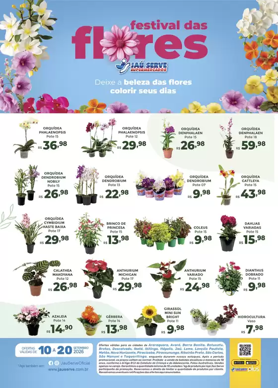 Catálogo Supermercados Jaù Serve | Floricultura | 2026-09-10T00:00:00.000Z - 2026-09-20T00:00:00.000Z