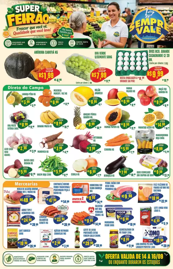 Catálogo Sempre Vale Supermercados | Grandes descontos em produtos selecionados | 2026-09-14T00:00:00.000Z - 2026-09-16T00:00:00.000Z