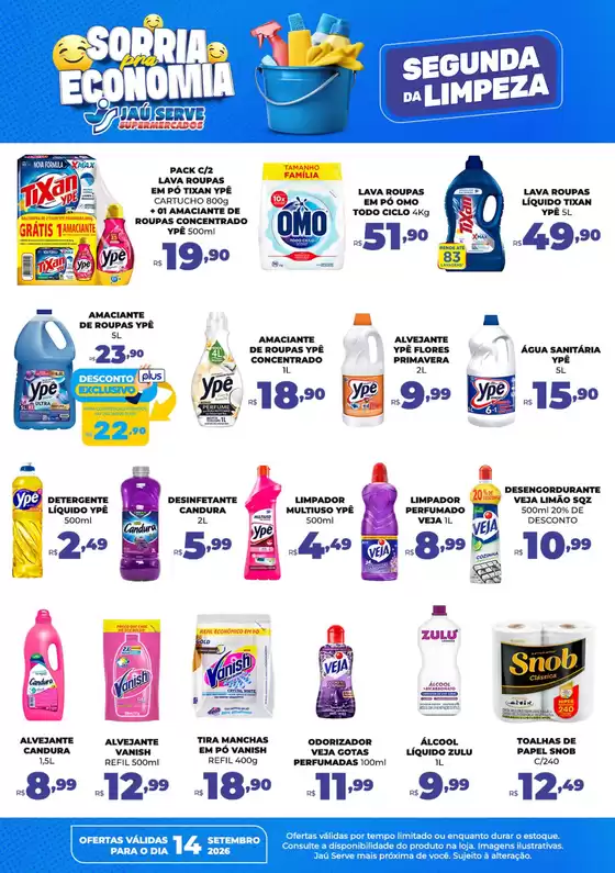 Catálogo Supermercados Jaù Serve | Segunda-feira de limpeza | 2026-09-14T00:00:00.000Z - 2026-09-14T00:00:00.000Z