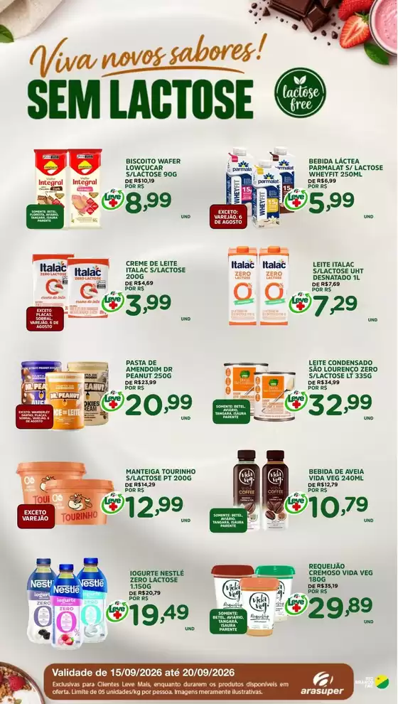 Catálogo Araújo Supermercados | EXCLUSIVA SEM LACTOSE | 2026-09-15T00:00:00.000Z - 2026-09-20T00:00:00.000Z