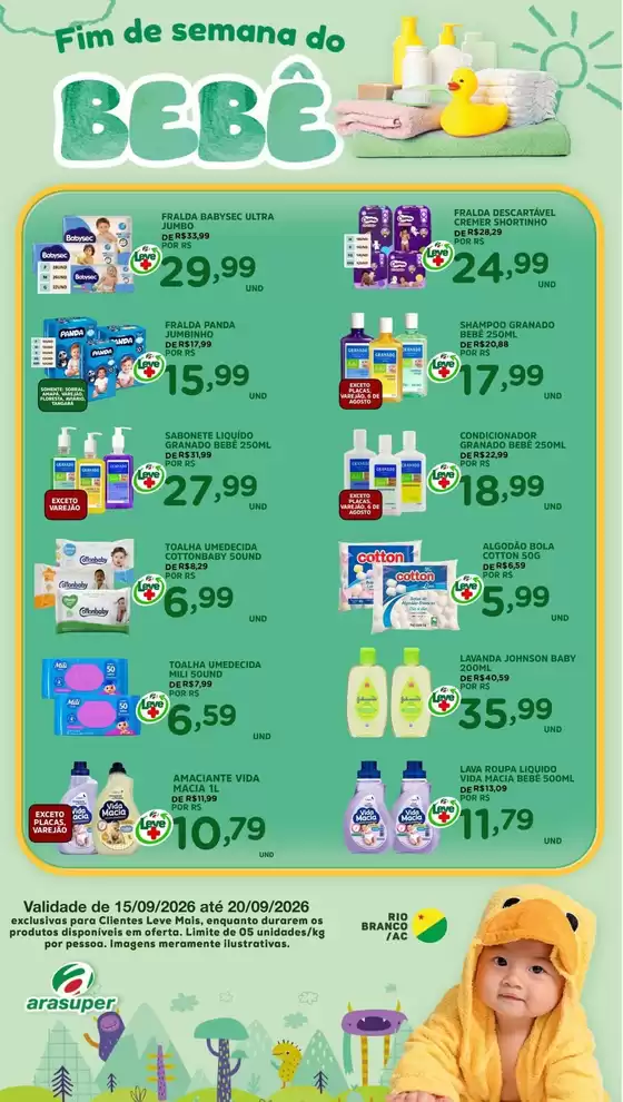 Catálogo Araújo Supermercados | FIM DE SEMANA DO BEBÊ | 2026-09-15T00:00:00.000Z - 2026-09-20T00:00:00.000Z