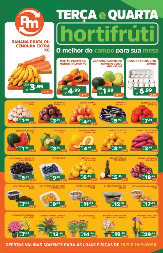 Catálogo Supermercados Pague Menos | Ofertas pague menos flv 15 set e 16 set rede | 2026-09-15T00:00:00.000Z - 2026-09-16T00:00:00.000Z