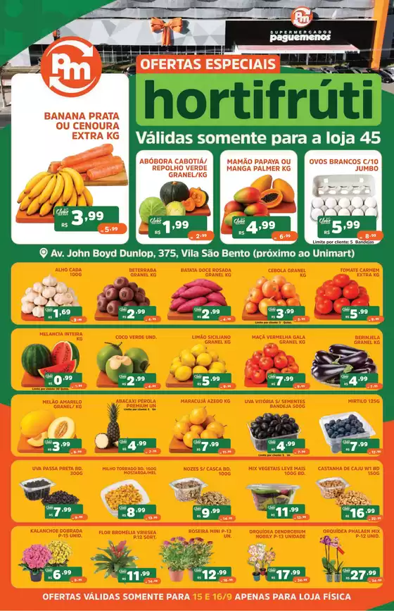 Catálogo Supermercados Pague Menos | Ofertas pague menos flv 15 set e 16 set loja45 | 2026-09-15T00:00:00.000Z - 2026-09-16T00:00:00.000Z