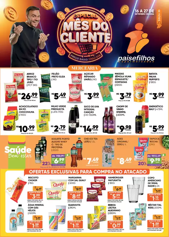 Catálogo Pais e Filhos Supermercados | PeF Revista Dia do Cliente Saida Curva | 2026-09-16T00:00:00.000Z - 2026-09-27T00:00:00.000Z