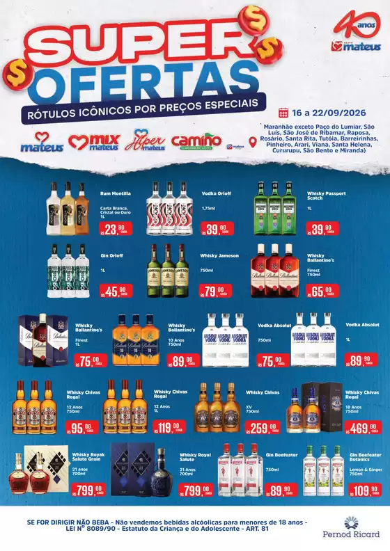 Catálogo Supermercados Mateus | Exclusivo Pernod | 2026-09-16T00:00:00.000Z - 2026-09-22T00:00:00.000Z