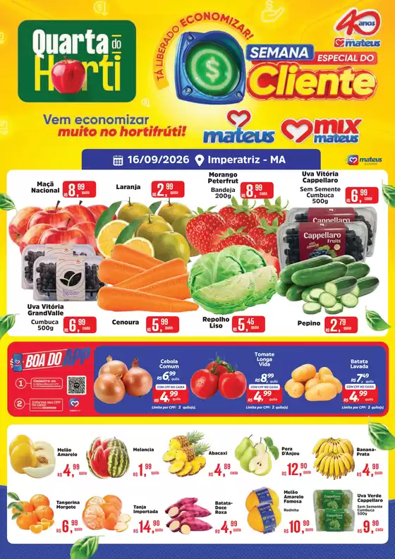 Catálogo Supermercados Mateus | Quarta do Horti | 2026-09-16T00:00:00.000Z - 2026-09-17T00:00:00.000Z
