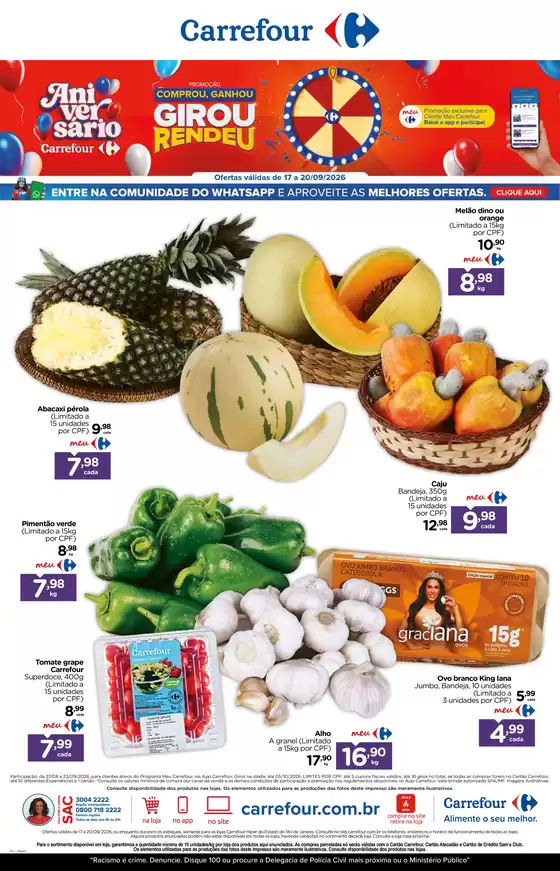 Catálogo Carrefour | ANIVERSÁRIO CARREFOUR. GIROU RENDEU | 2026-09-17T00:00:00.000Z - 2026-09-20T00:00:00.000Z
