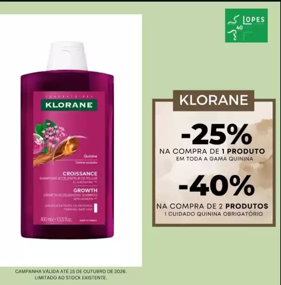 Catálogo Farmácia Lopes | Campanha Promocional Klorane | 2026-09-17T00:00:00.000Z - 2026-10-15T00:00:00.000Z