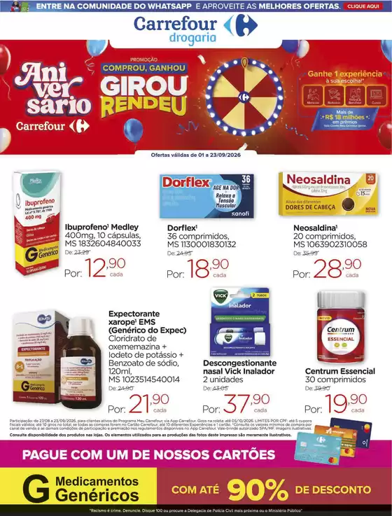 Catálogo Drogarias Carrefour | Ótima oferta para caçadores de pechinchas | 2026-09-18T00:00:00.000Z - 2026-09-23T00:00:00.000Z