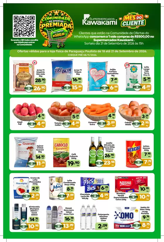 Catálogo Supermercados Kawakami | Ofertas - Paraguaçu Paulista | 2026-09-18T00:00:00.000Z - 2026-09-21T00:00:00.000Z