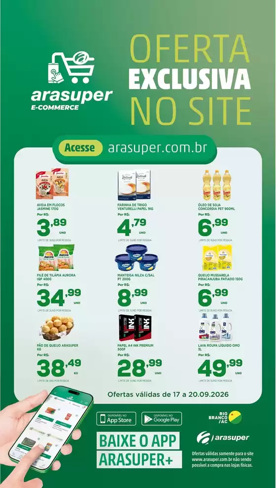 Catálogo Araújo Supermercados | Ofertas E-commerce | 2026-09-17T00:00:00.000Z - 2026-09-20T00:00:00.000Z