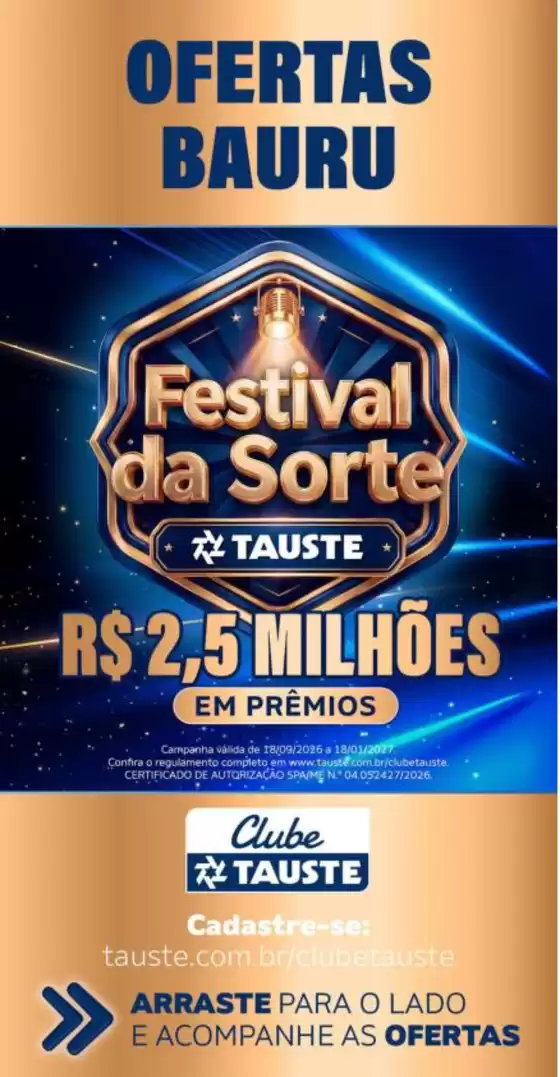 Catálogo Supermercados Tauste | Ofertas Tauste Bauru | 2026-09-18T00:00:00.000Z - 2026-09-21T00:00:00.000Z