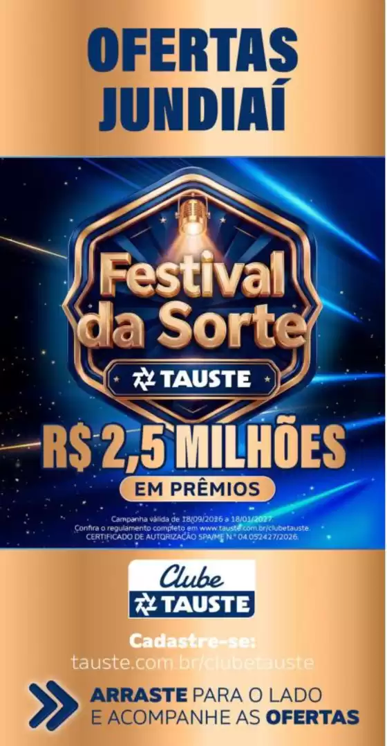 Catálogo Supermercados Tauste | Ofertas Tauste Jundiaí | 2026-09-18T00:00:00.000Z - 2026-09-21T00:00:00.000Z