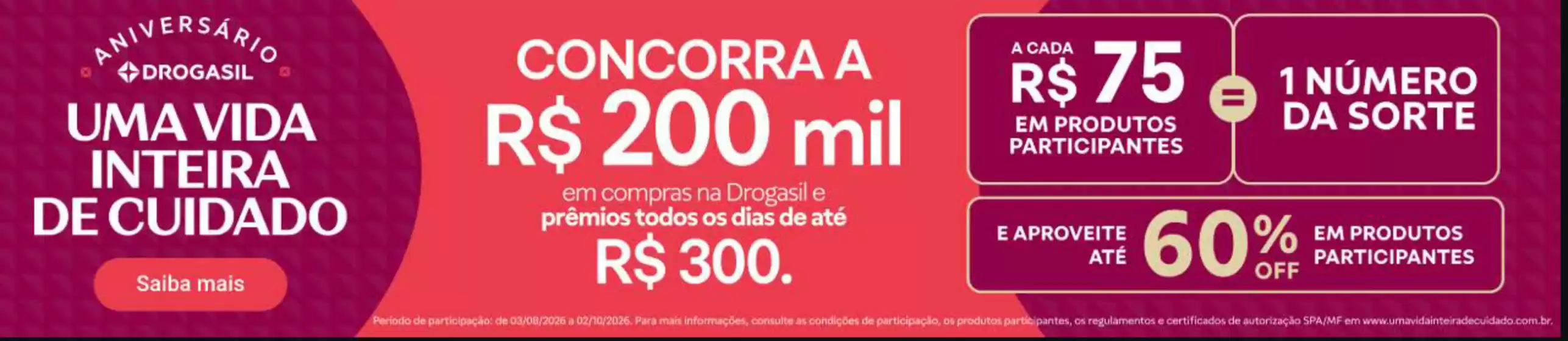 Catálogo Drogasil | Uma vida interia de cuidado | 2026-09-21T00:00:00.000Z - 2026-09-27T00:00:00.000Z