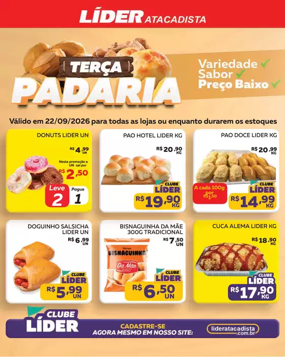 Catálogo Líder Atacadista em Gama | Cópia encarte terça da padariaemercercearia | 2026-09-22T00:00:00.000Z - 2026-09-22T00:00:00.000Z