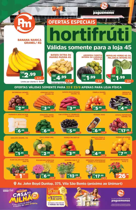Catálogo Supermercados Pague Menos | Ofertas pague menos flv 22 set e 23 set loja45 | 2026-09-22T00:00:00.000Z - 2026-09-23T00:00:00.000Z