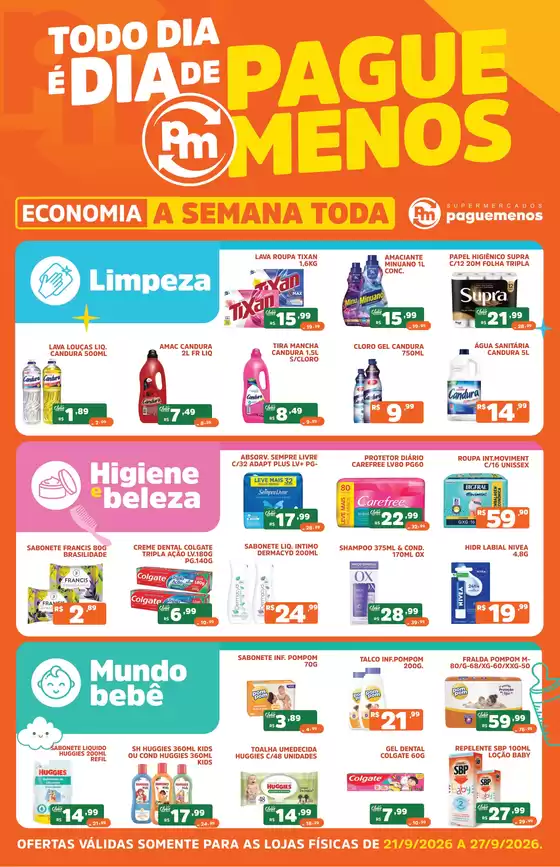 Catálogo Supermercados Pague Menos | Ofertas pague menos todo dia e dia de pm 21 a 27 set | 2026-09-21T00:00:00.000Z - 2026-09-27T00:00:00.000Z