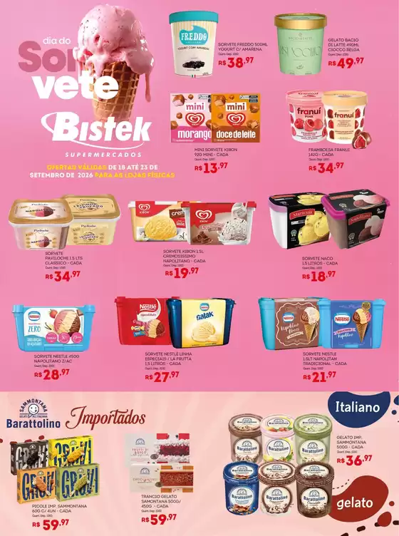 Catálogo Bistek Supermercados | Lâmina Dia do Sorvete | 2026-09-18T00:00:00.000Z - 2026-09-23T00:00:00.000Z