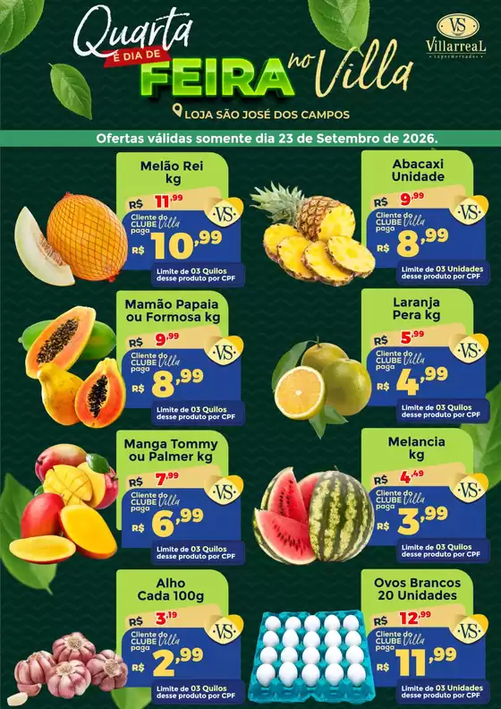 Catálogo Villarreal Supermercados | Hortifruti São José dos Campos | 2026-09-23T00:00:00.000Z - 2026-09-23T00:00:00.000Z