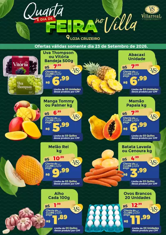 Catálogo Villarreal Supermercados | Hortifruti Cruzeiro | 2026-09-23T00:00:00.000Z - 2026-09-23T00:00:00.000Z