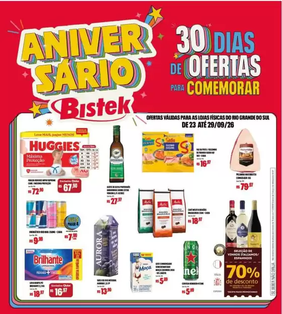 Catálogo Bistek Supermercados | Panfleto Aniversário Bistek - RS | 2026-09-23T00:00:00.000Z - 2026-09-29T00:00:00.000Z