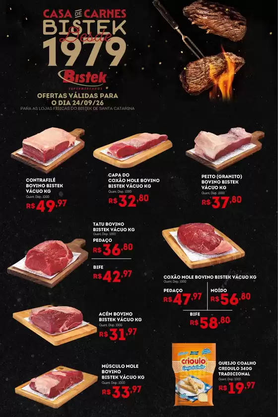 Catálogo Bistek Supermercados | QUINTA DAS CARNES - SC | 2026-09-24T00:00:00.000Z - 2026-09-24T00:00:00.000Z