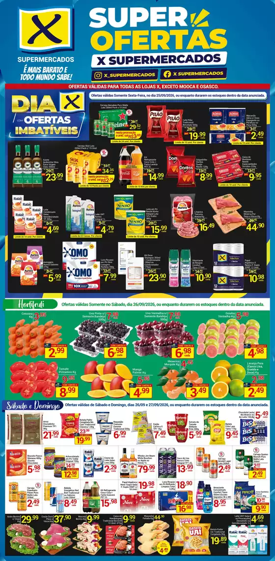 Catálogo X Supermercados | Grandes descontos em produtos selecionados | 2026-09-25T00:00:00.000Z - 2026-09-27T00:00:00.000Z