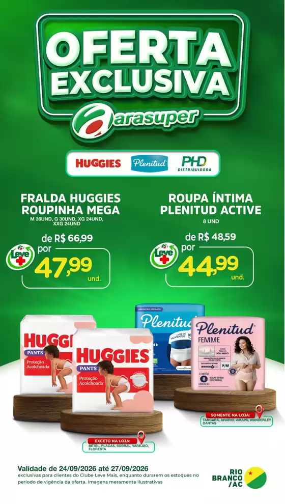 Catálogo Araújo Supermercados | OFERTA HUGGIES E PLENITUD | 2026-09-24T00:00:00.000Z - 2026-09-27T00:00:00.000Z