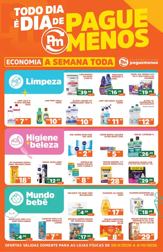Catálogo Supermercados Pague Menos | Ofertas pague menos todo dia e dia de spm 28set a 4out | 2026-09-28T00:00:00.000Z - 2026-10-04T00:00:00.000Z