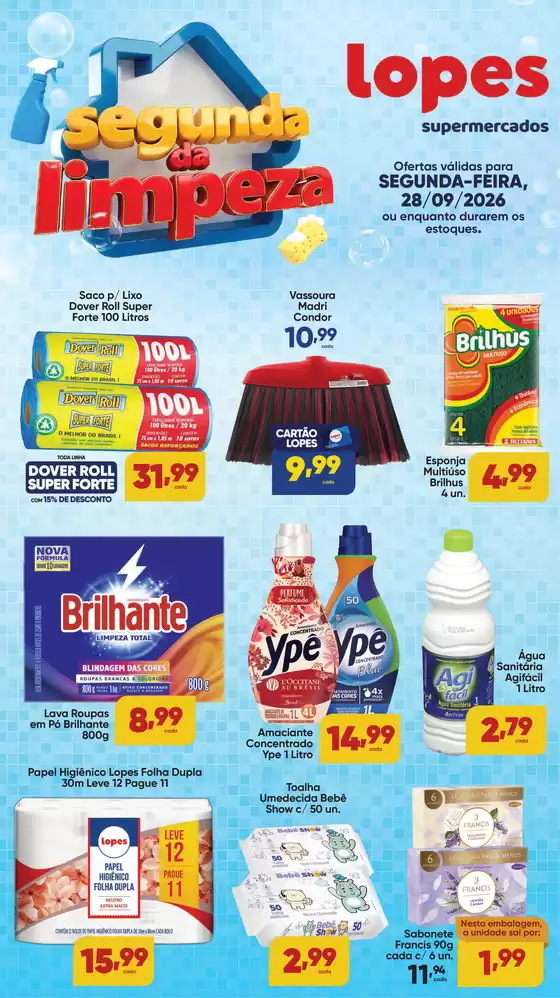 Catálogo Lopes Supermercados | SEGUNDA DA LIMPEZA - | 2026-09-28T00:00:00.000Z - 2026-09-28T00:00:00.000Z